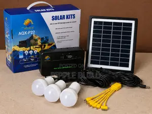 Portable 5w Solar Lighting System With 3 Bulbs Usb Charging Kit