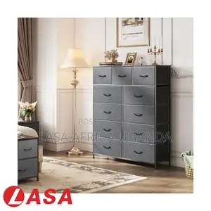 11-Tier Fabric Cabinet Dark Grey Heavy-Duty.