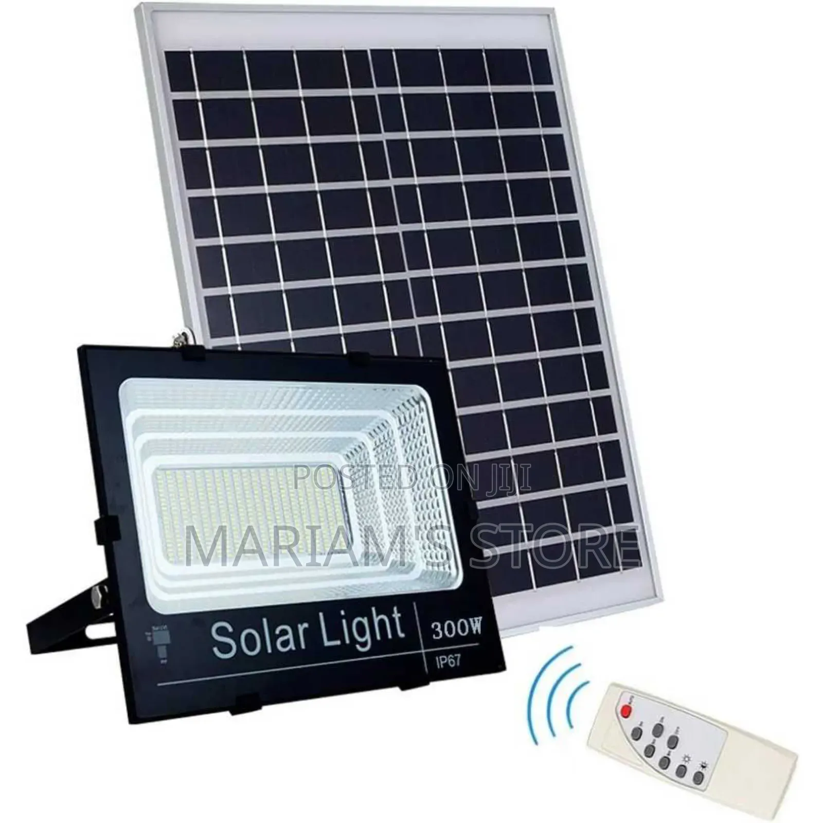 300w Led Solar Flood Light With an Ip65 Water-Resistant Rating.