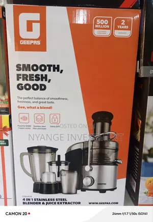 Geepas 4-in-1 Stainless Steel Blender Juice Extractor Model Gsb44016