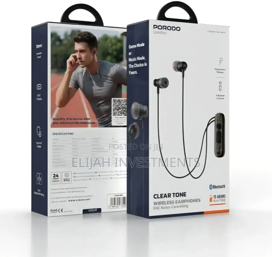 Porodo Soundtec Clear Tone Wireless Neckband Earphones