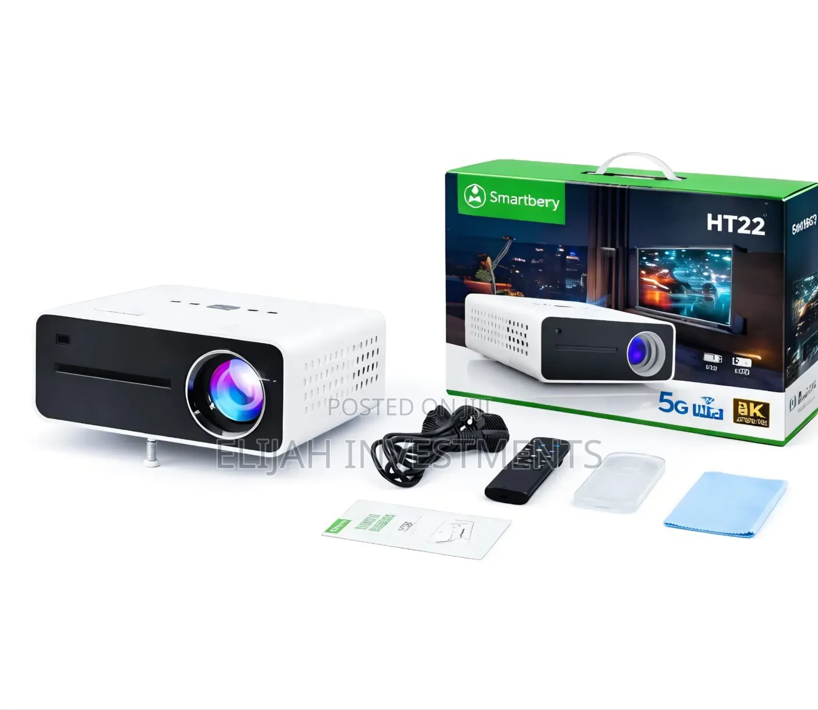 Smartberry Ht22 Ultra Hd Smart Android Projector With 5g Wifi.