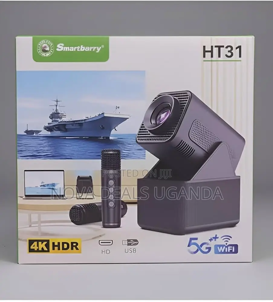 Smartbarry Ht31 HDR Portable Projector Wireless Karaoke Microphones