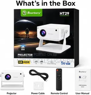 Ht29 Smart Mini Projector -Hd Display, Wifi Bluetoothportable Theatre