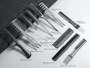 10-Piece Professional Black Hair Styling Comb Set