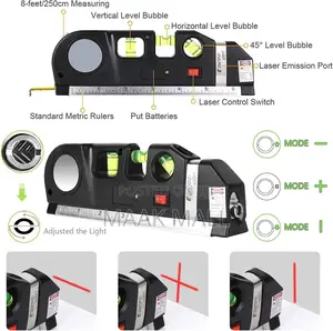 Mythco Multipurpose Laser Level Line Tool Kit /W Metric Rulers