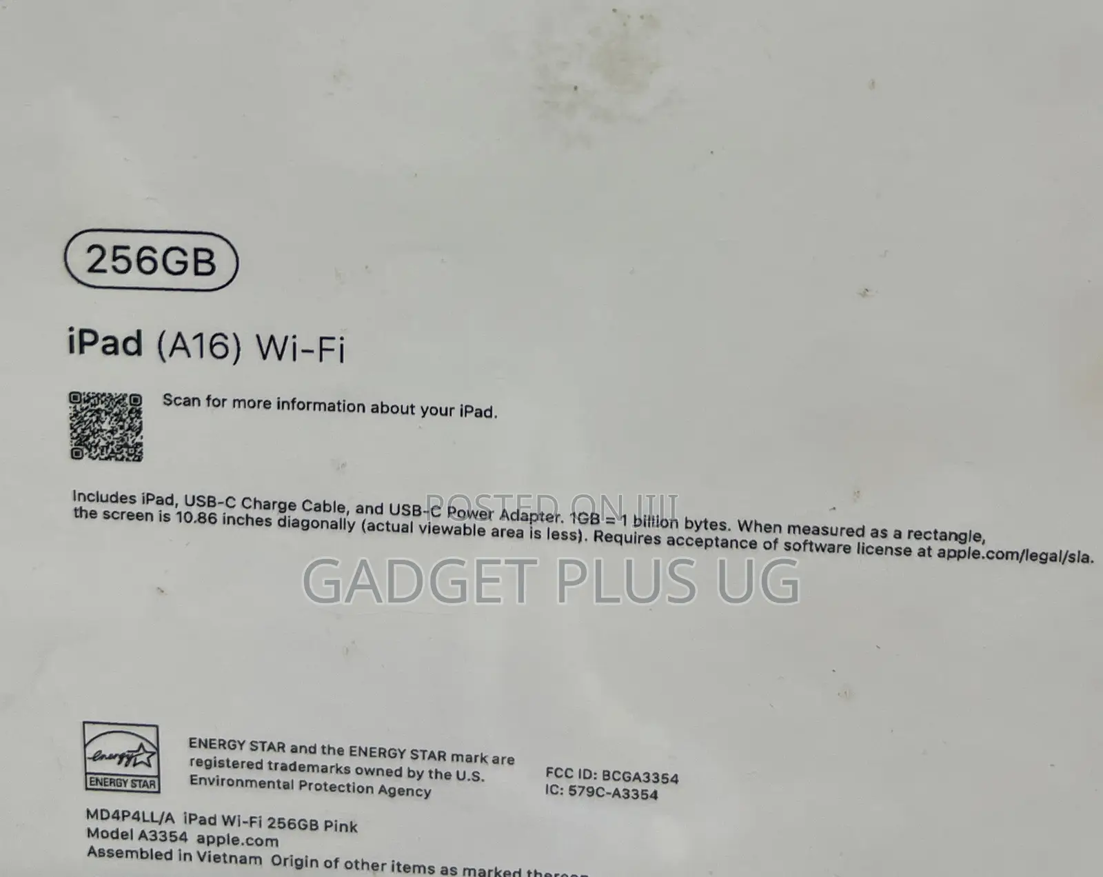 New Apple iPad Wi-Fi 256 GB Pink