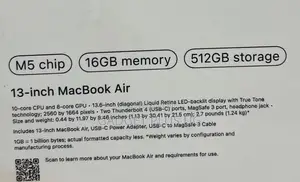 New Laptop Apple MacBook Air 2026 M5 16GB Apple M5 SSD 512GB