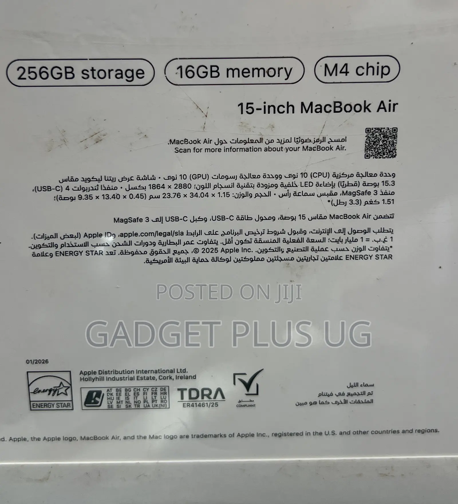 New Laptop Apple MacBook Air 2025 M4 16GB Apple M4 Pro SSD 256GB