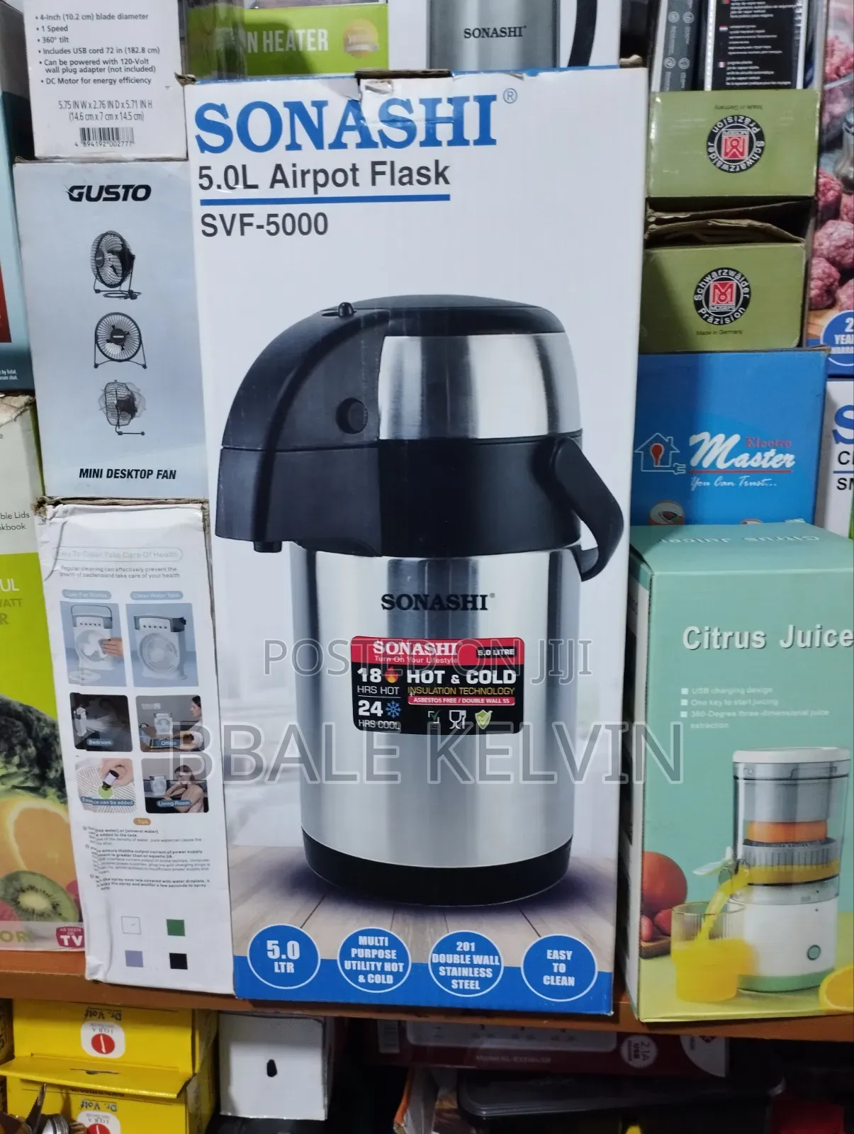 Sonashi 5l Airport Flask 18hrs Hot 24hrs Cool Big Capacity