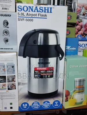 Sonashi 5l Airport Flask 18hrs Hot 24hrs Cool Big Capacity