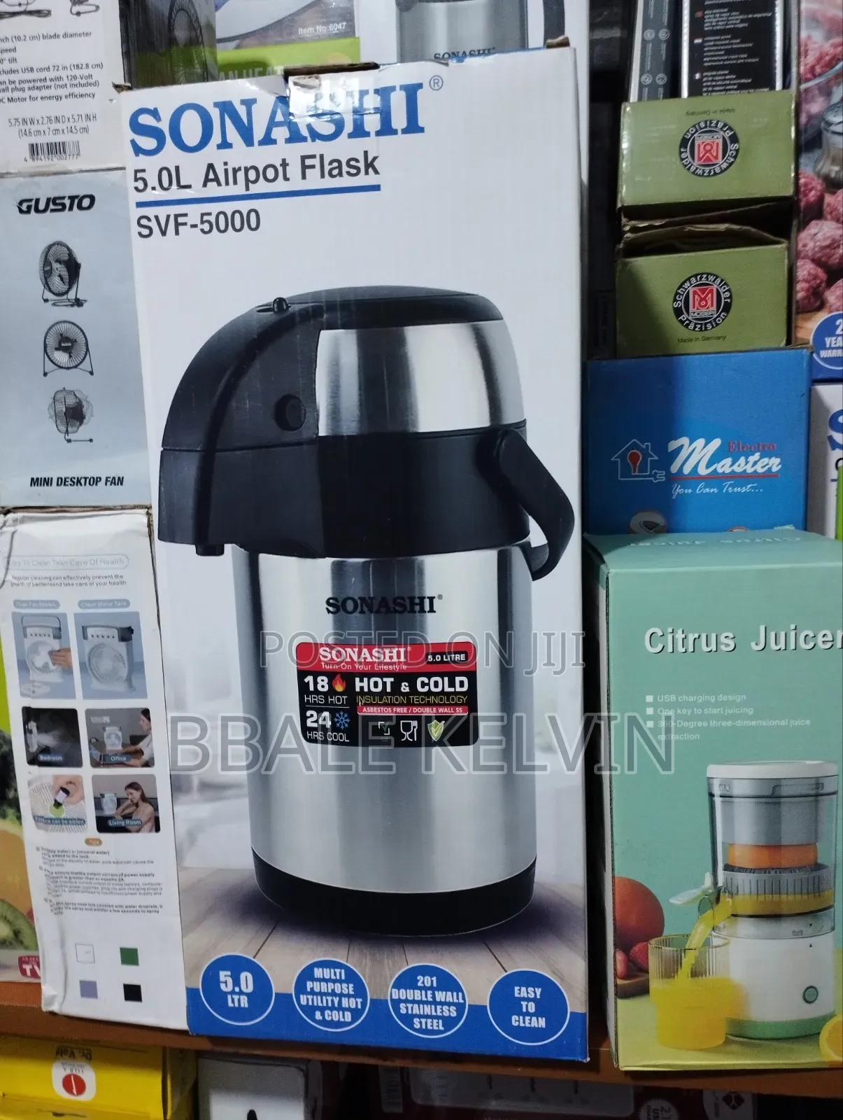Sonashi 5l Airport Flask 18hrs Hot 24hrs Cool Big Capacity