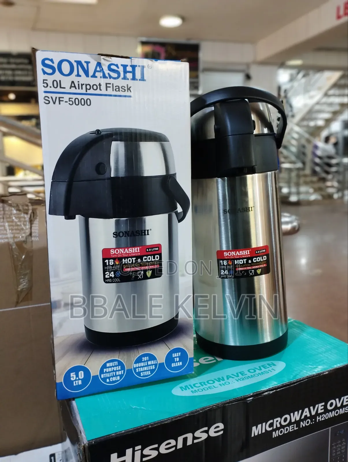 Sonashi 5l Airport Flask 18hrs Hot 24hrs Cool Big Capacity
