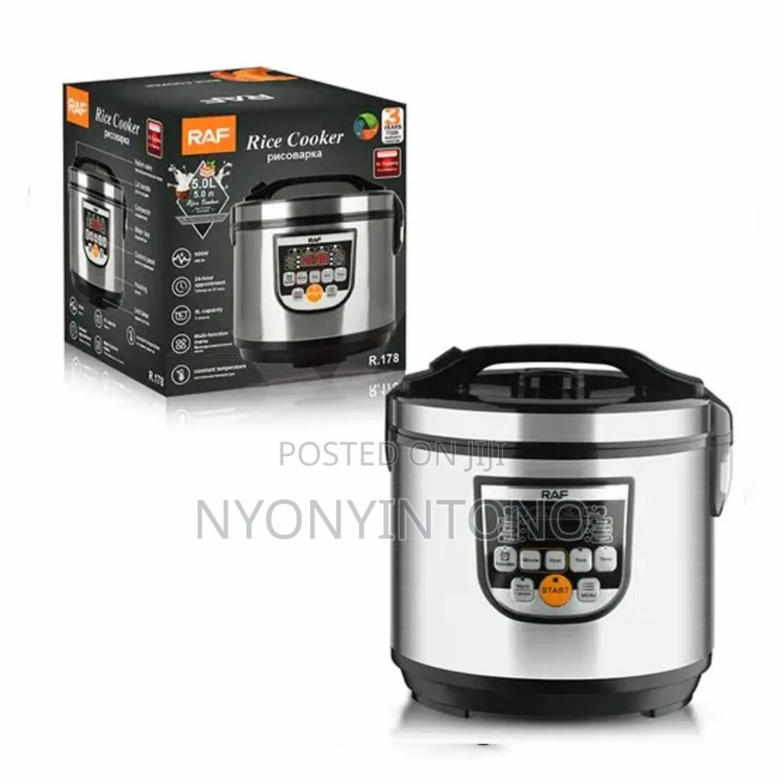 Raf 5litres Rice Cooker Stainless Steel