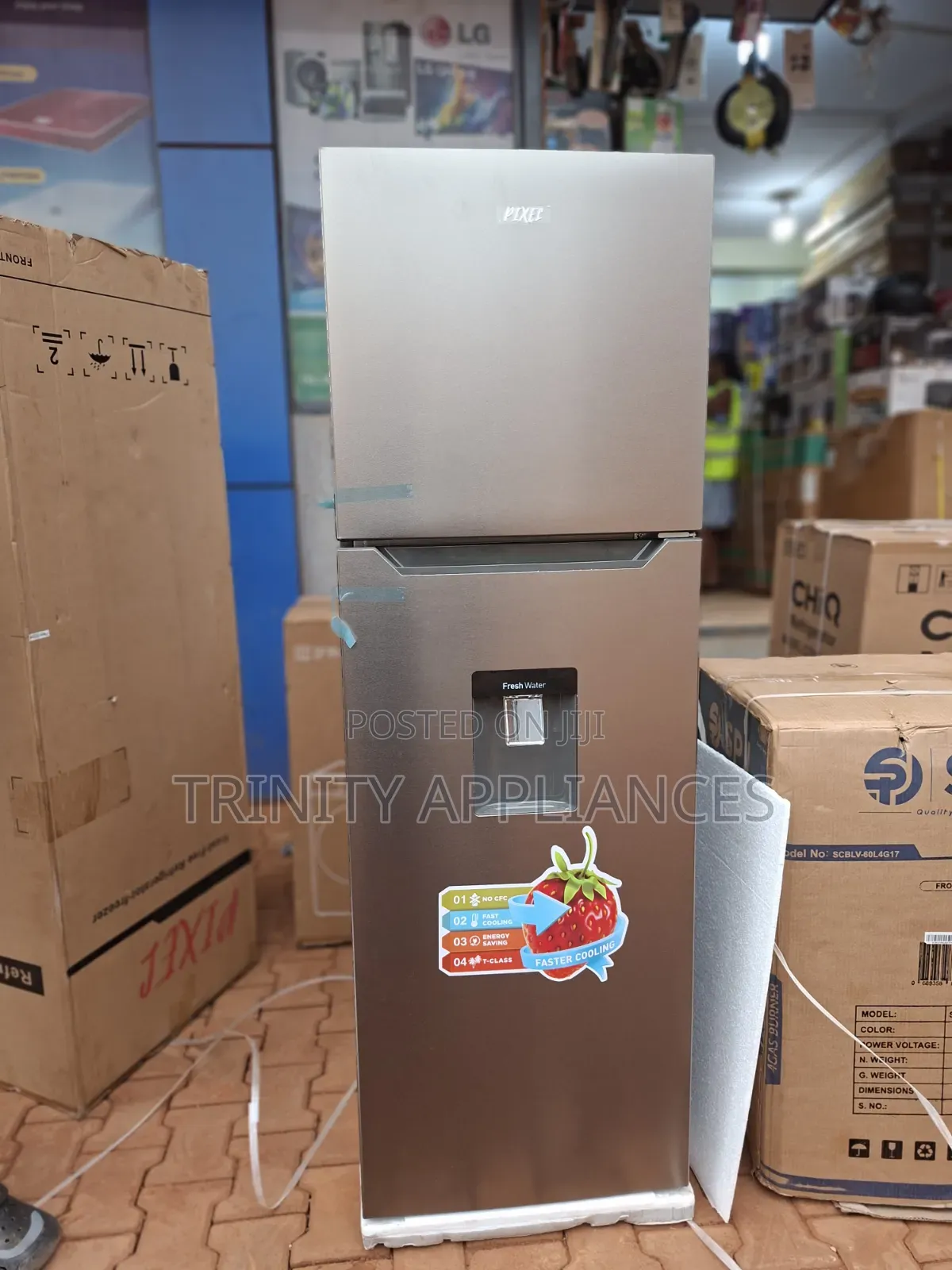 Pixel 358 Litres Frost Free Refrigerator Wit Water Dispenser-Stainless