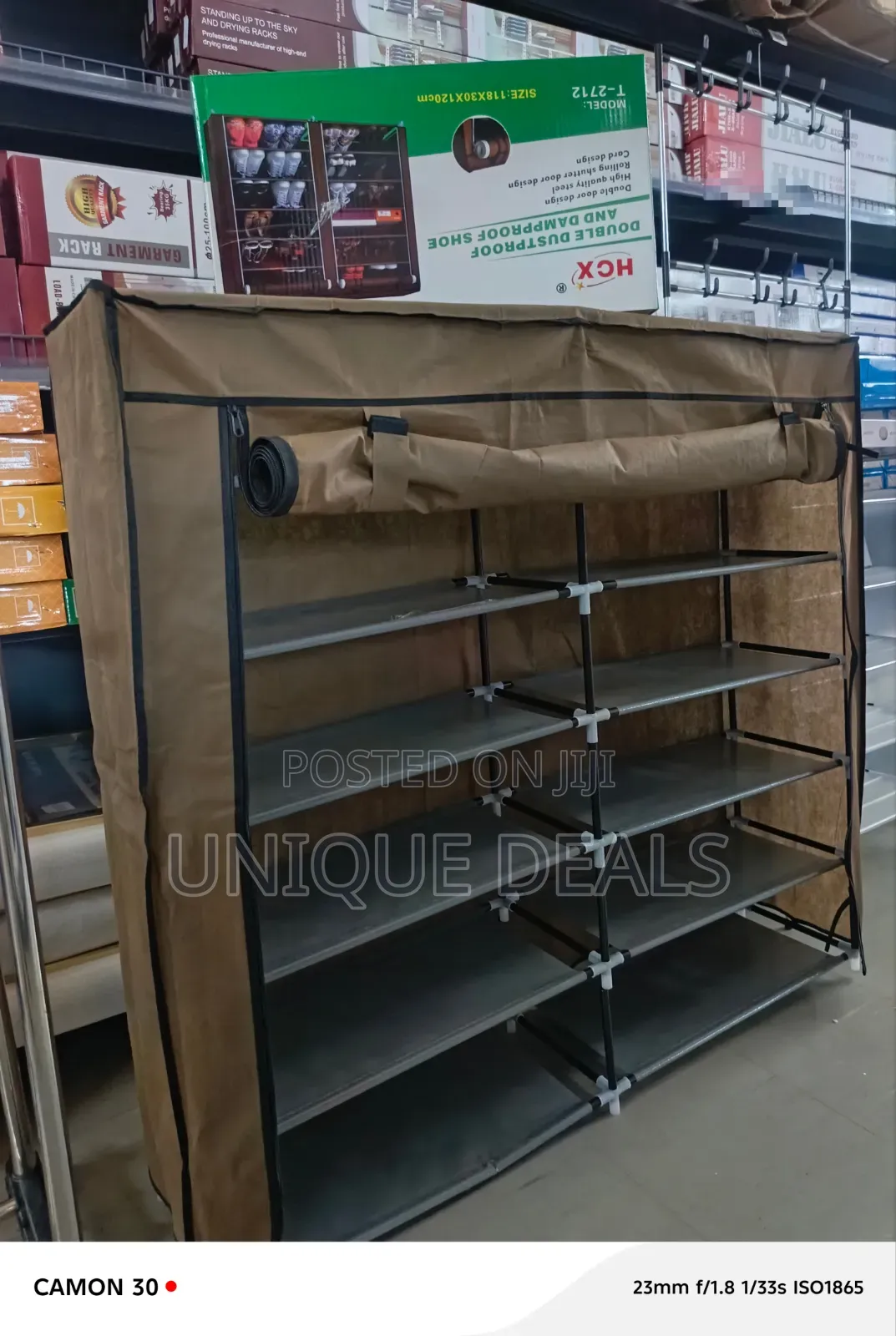 6-tier Shoe Rack Features A Sturdy Metal Pipe