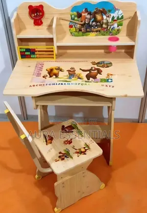 Wooden Ergonomic Children's Study Desk and Chair Set
