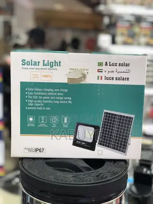 Generic Solar Flood Light With Remote Control and Solar Panel