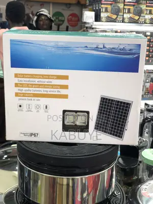 Generic Solar Flood Light With Remote Control and Solar Panel