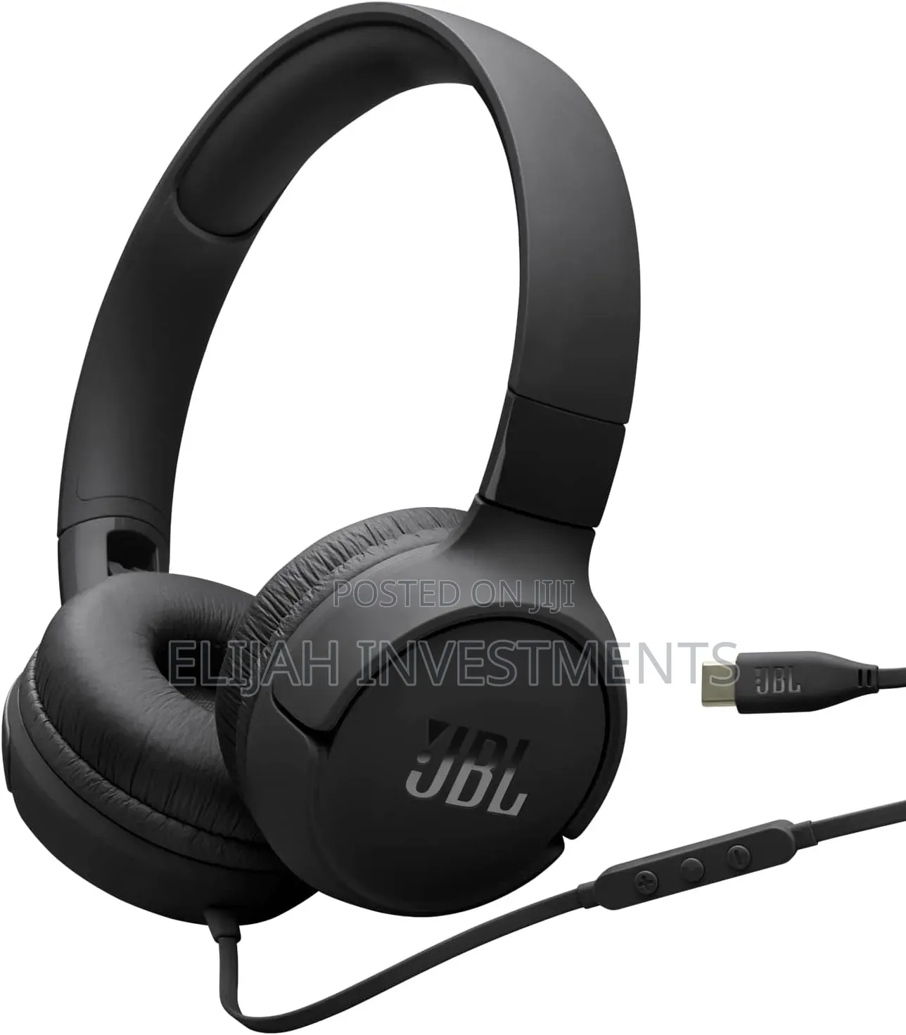 JBL Tune 520c Wired on-Ear Headphones in Black.