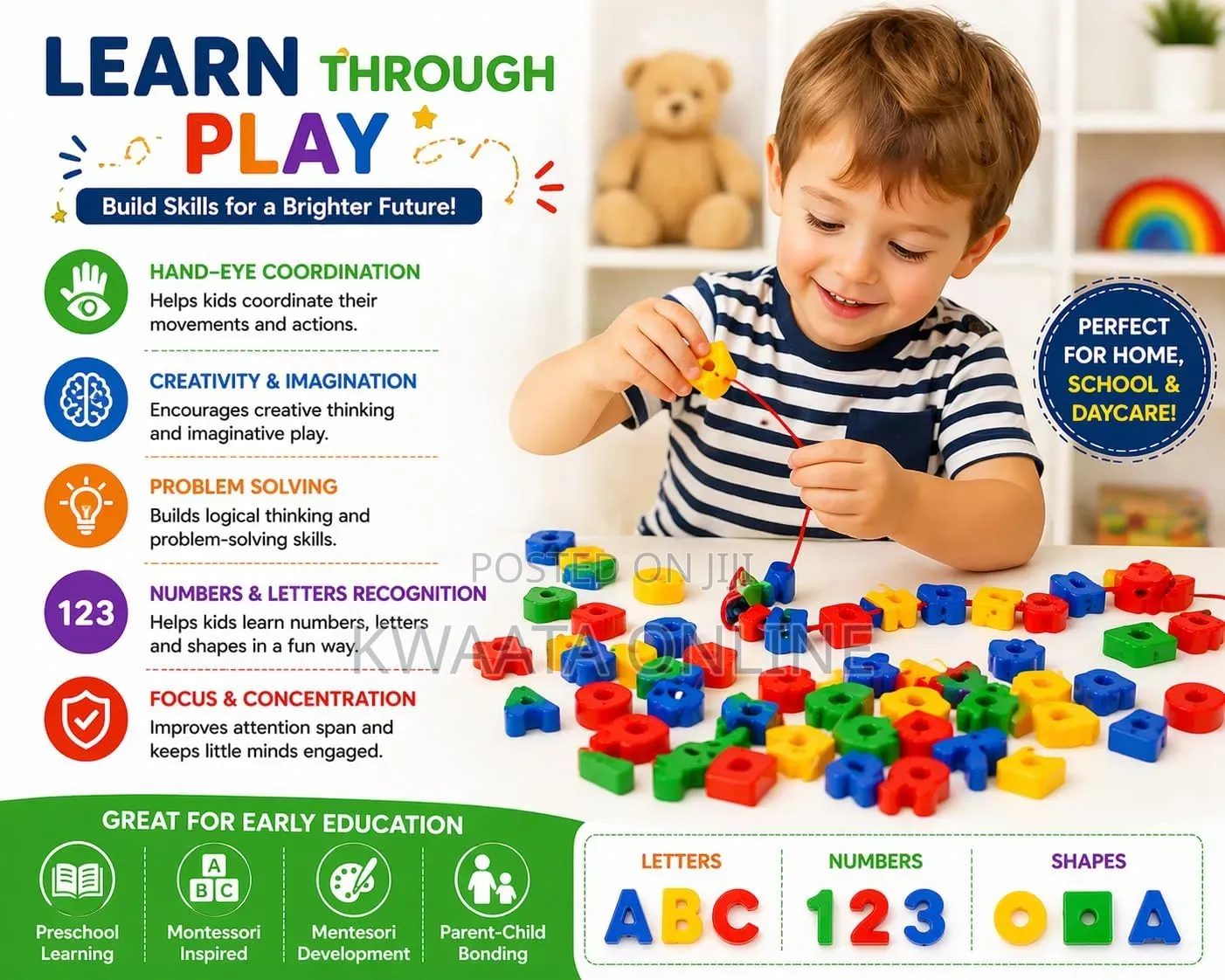 Alphabet Block Set For Homeschooling, Playgroups And Kindergarten