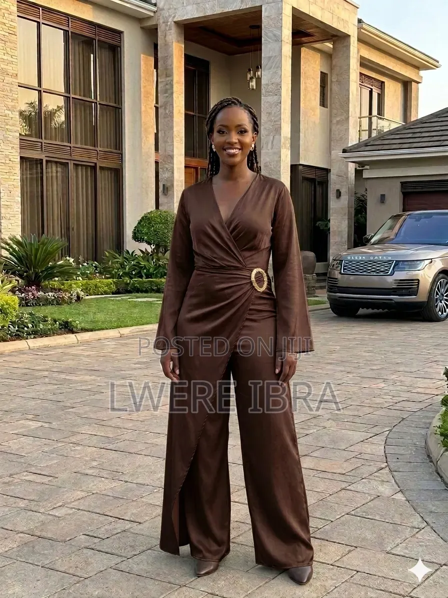 Brown Satin Jumpsuits for Ladies