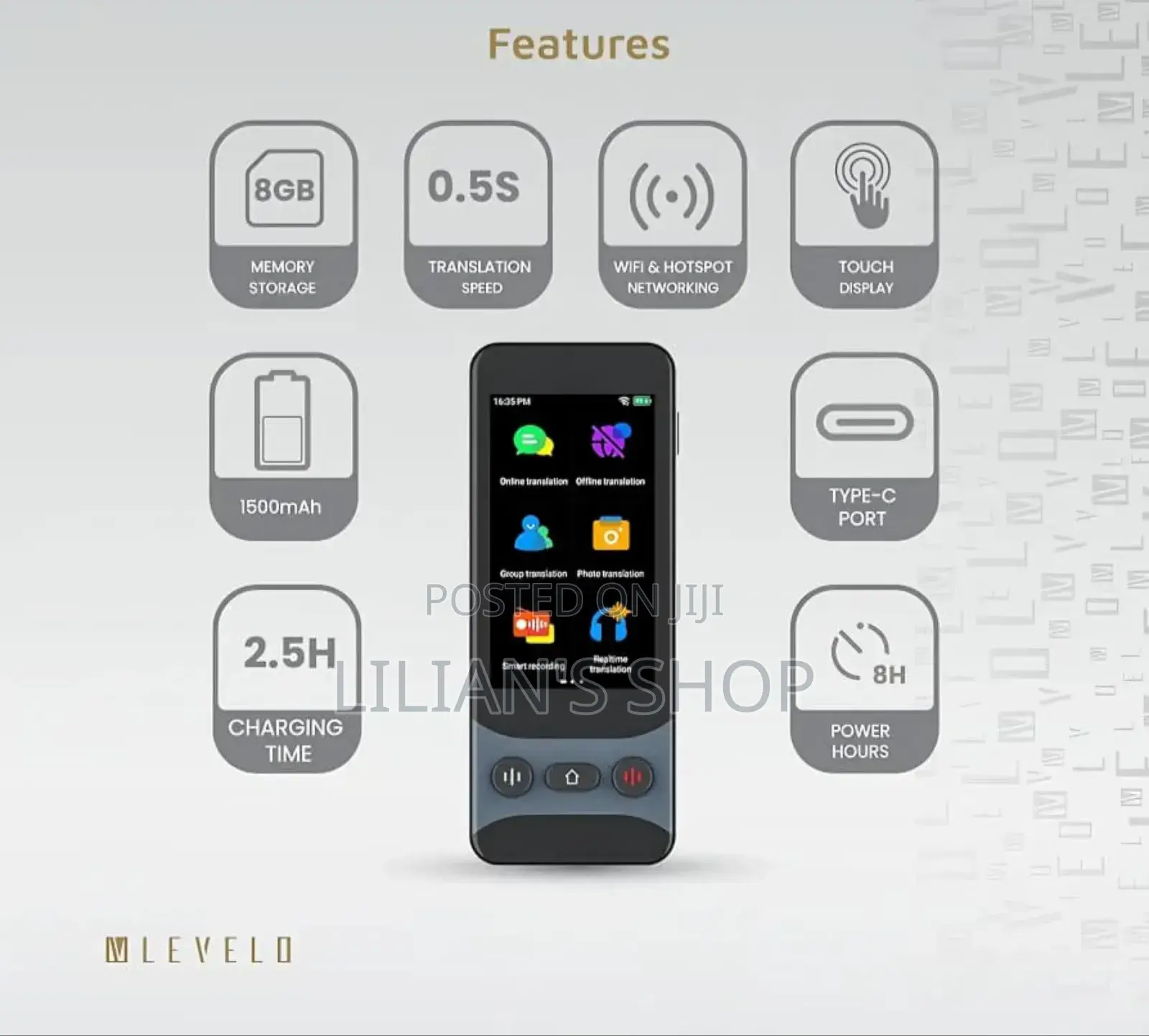 Levelo Fluentlink Offline Online Voice Translators