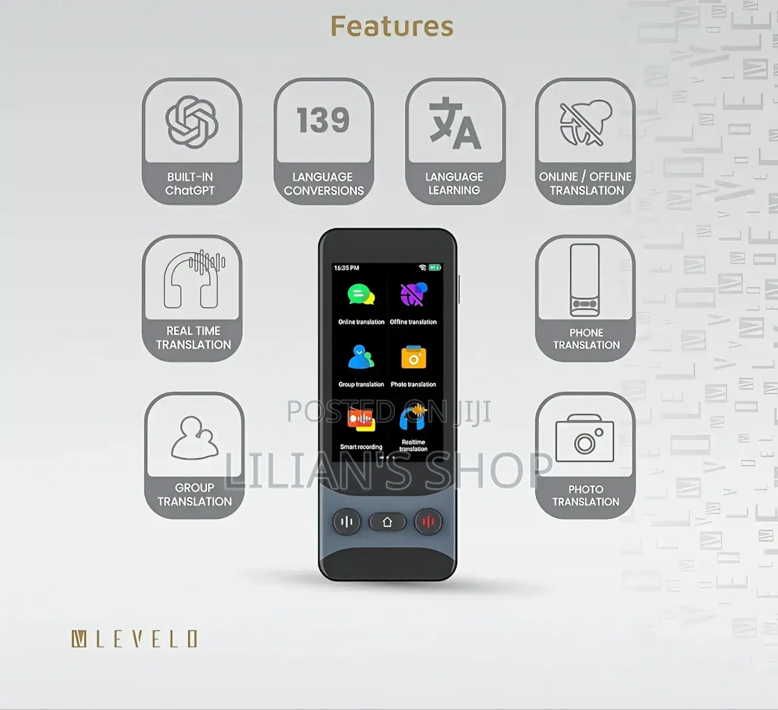 Levelo Fluentlink Offline Online Voice Translators