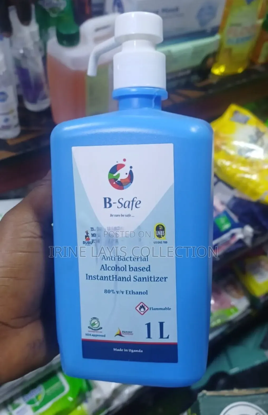 B-Safe 1-Liter Antibacterial Hand Sanitizer .