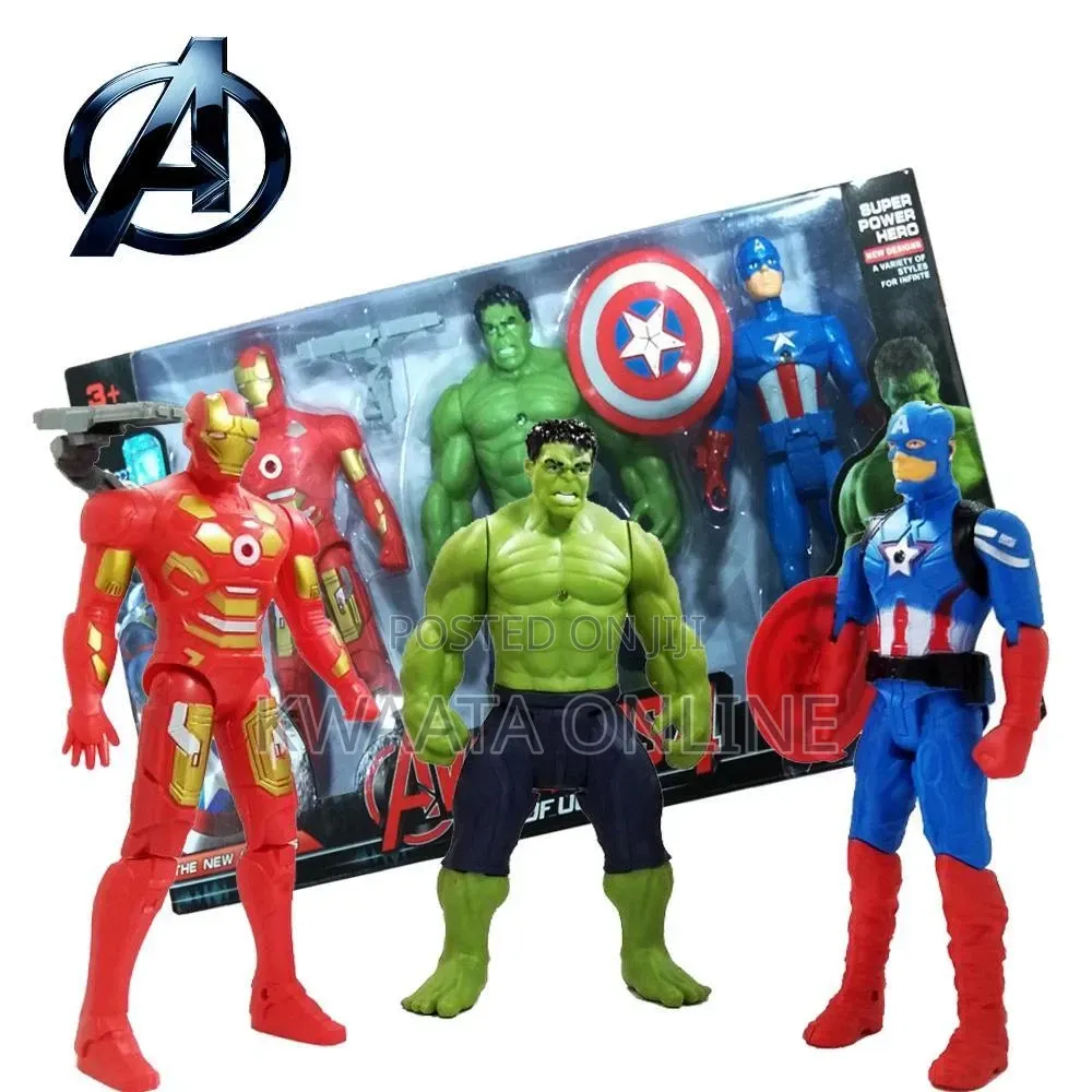 Realistic Action Figures Iron, Captain Angry Hero, 3 in 1 Combo Pack
