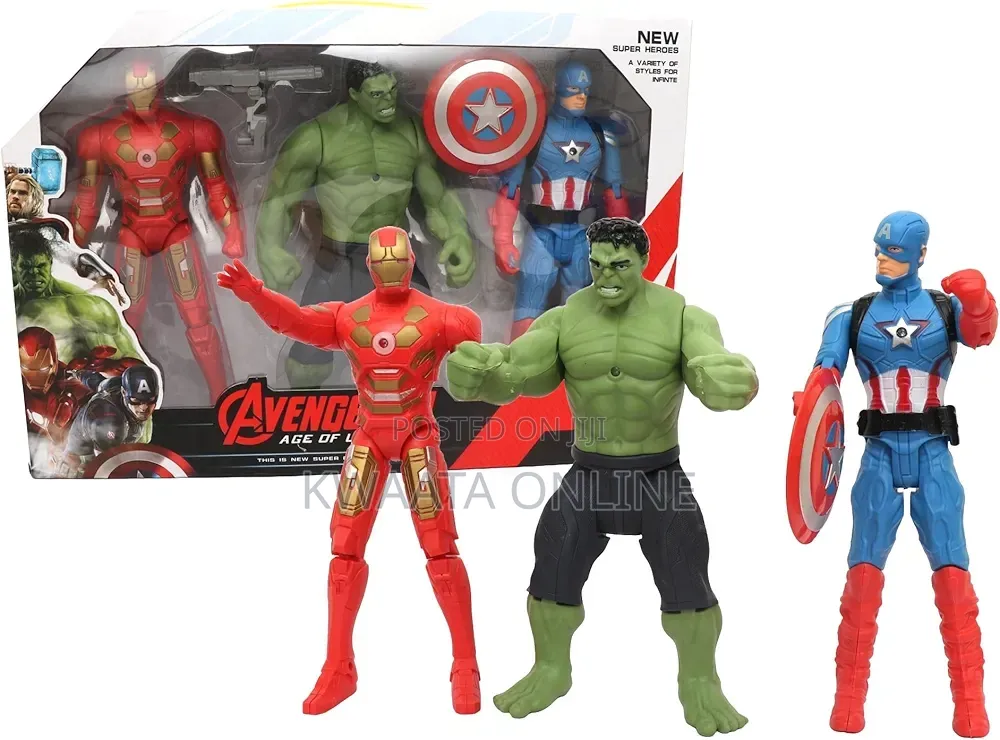 Realistic Action Figures Iron, Captain Angry Hero, 3 in 1 Combo Pack