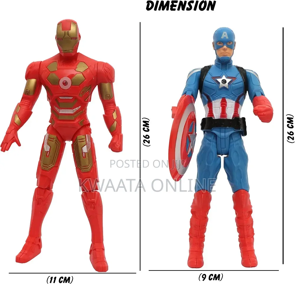 Realistic Action Figures Iron, Captain Angry Hero, 3 in 1 Combo Pack