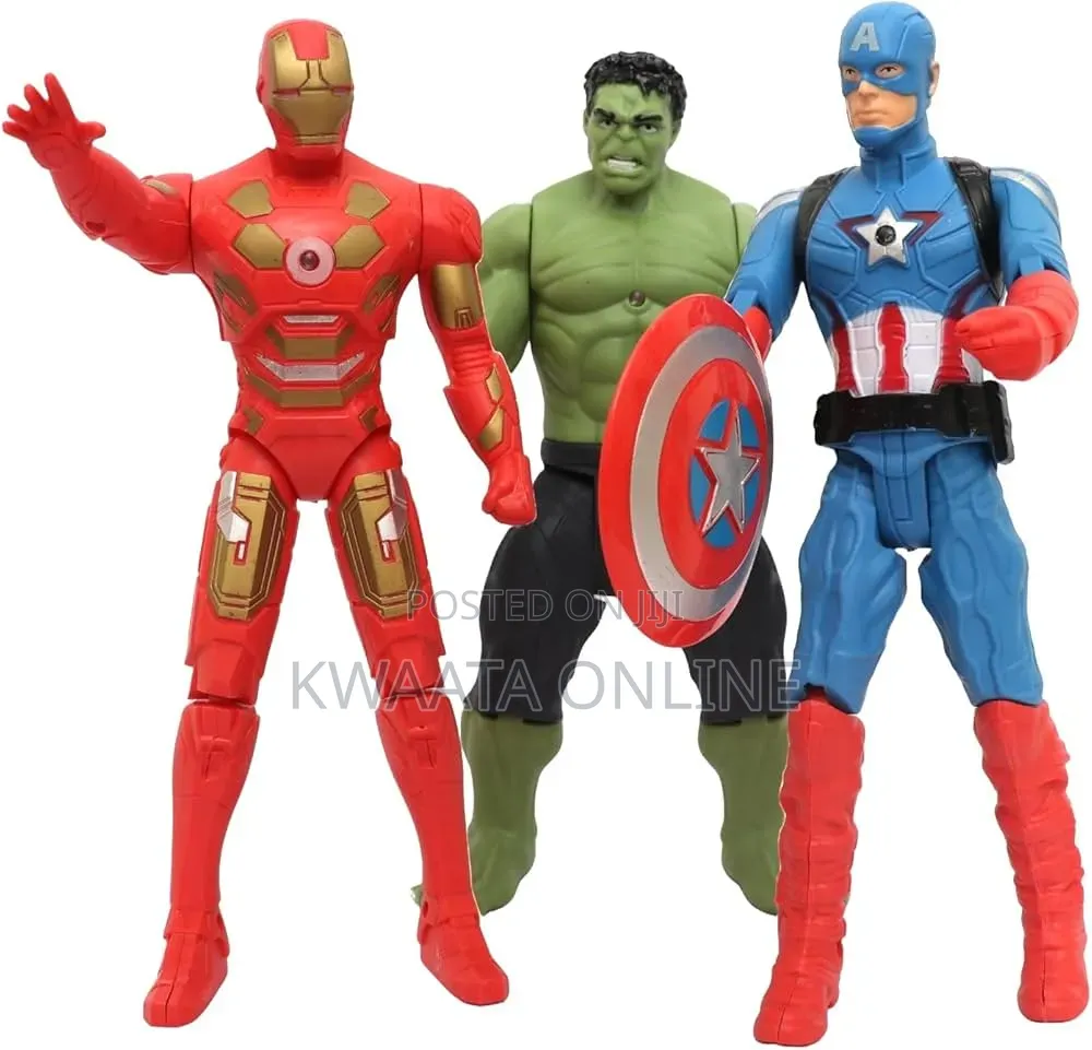Realistic Action Figures Iron, Captain Angry Hero, 3 in 1 Combo Pack