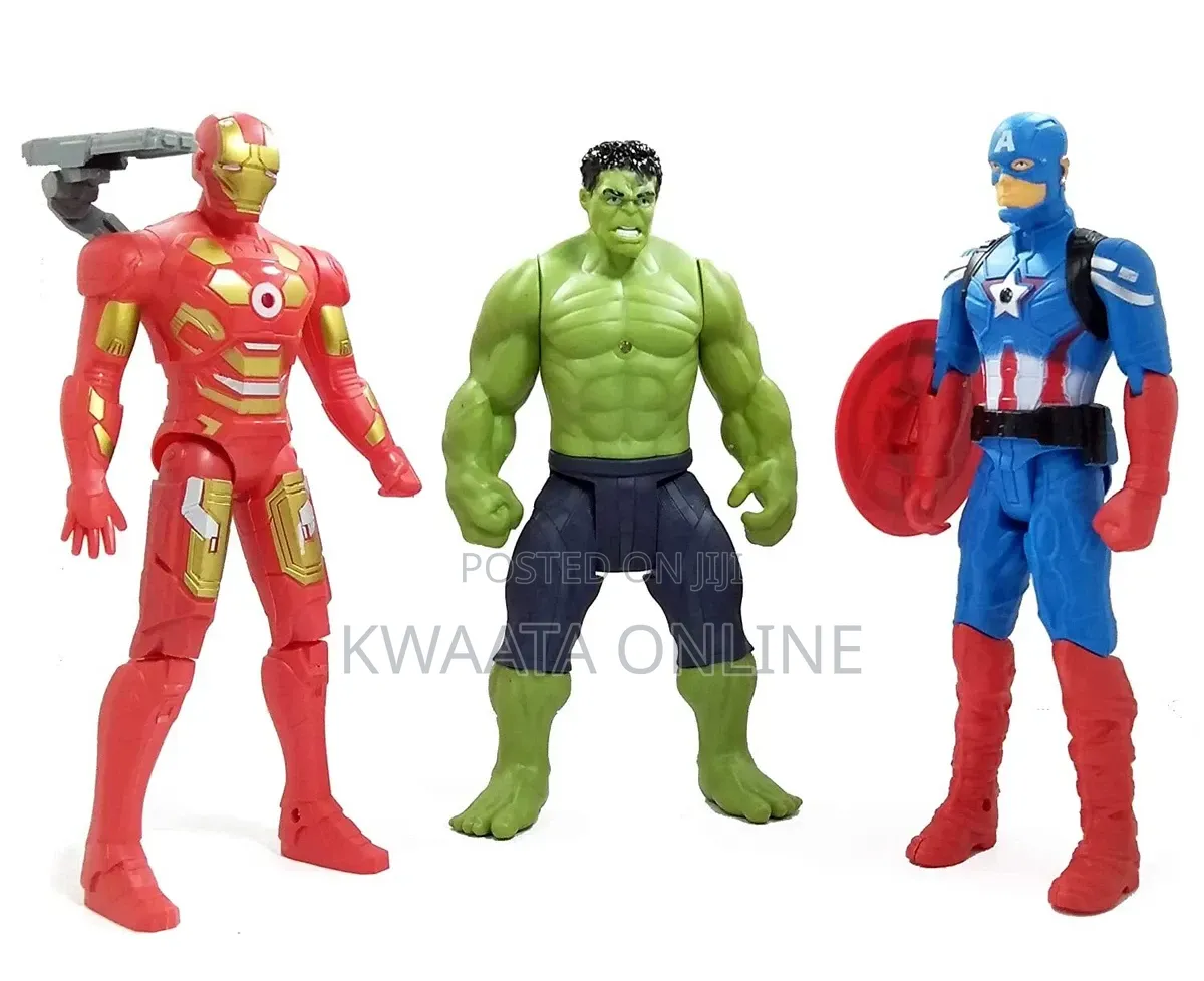 Realistic Action Figures Iron, Captain Angry Hero, 3 in 1 Combo Pack