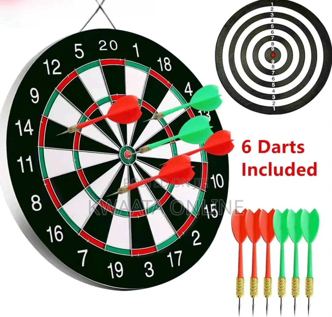 17inch Dart Board, Sports, Game, Sisal Bristle With 6 Steel Tip Darts