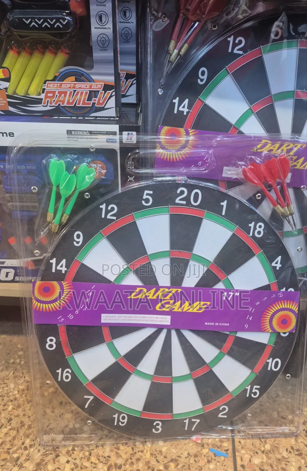 17inch Dart Board, Sports, Game, Sisal Bristle With 6 Steel Tip Darts