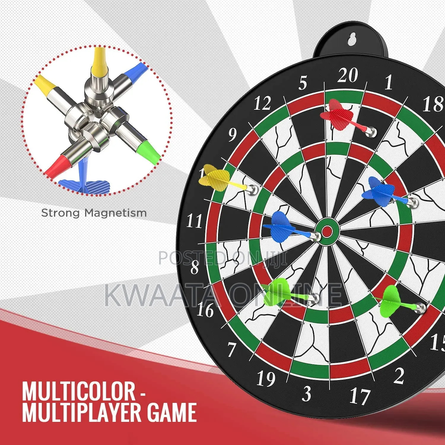 17inch Dart Board, Sports, Game, Sisal Bristle With 6 Steel Tip Darts