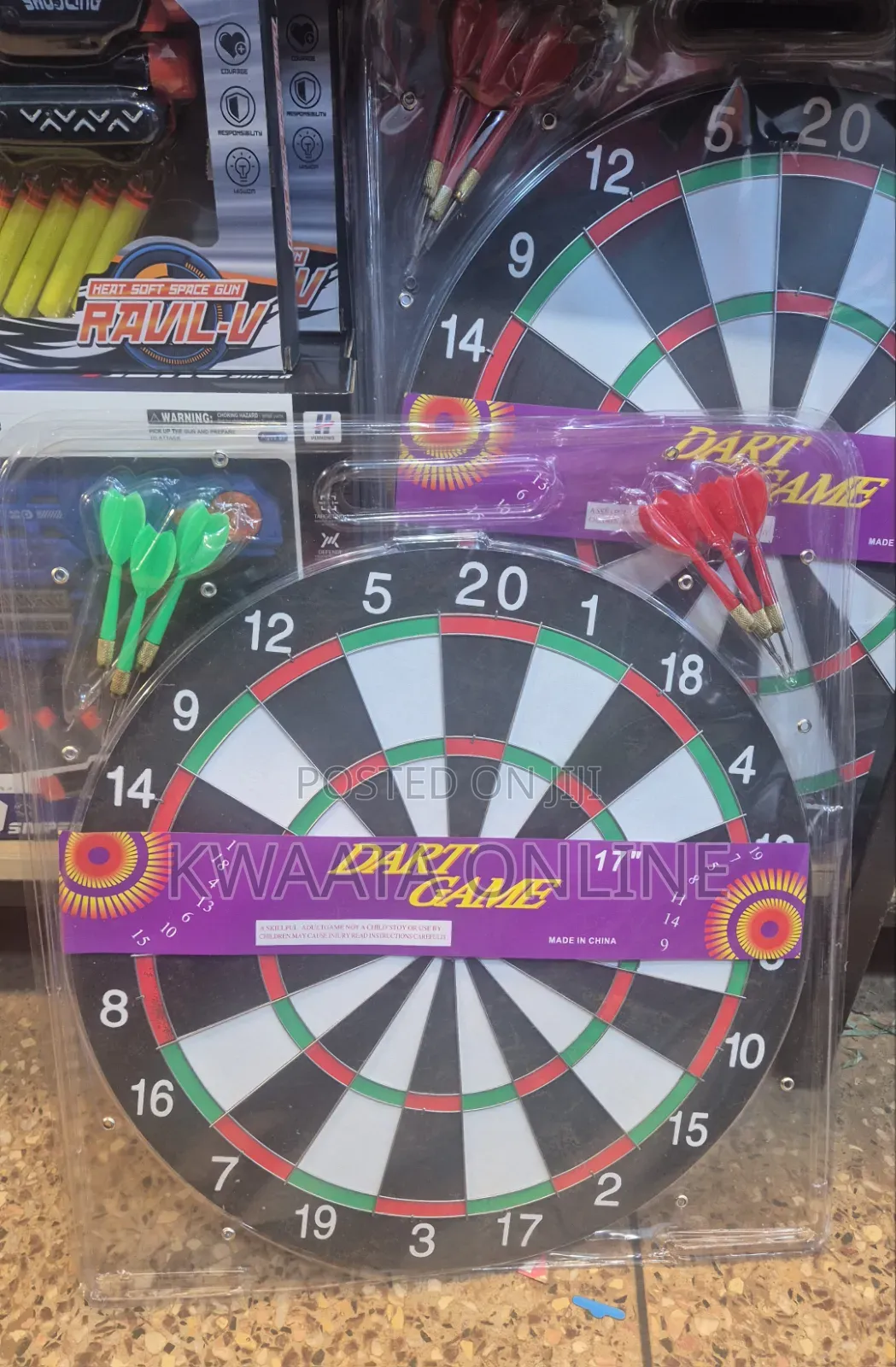17inch Dart Board, Sports, Game, Sisal Bristle With 6 Steel Tip Darts