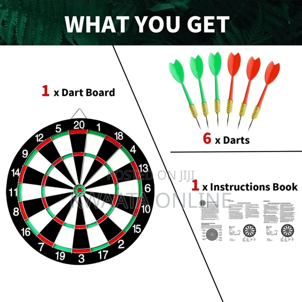 17inch Dart Board, Sports, Game, Sisal Bristle With 6 Steel Tip Darts
