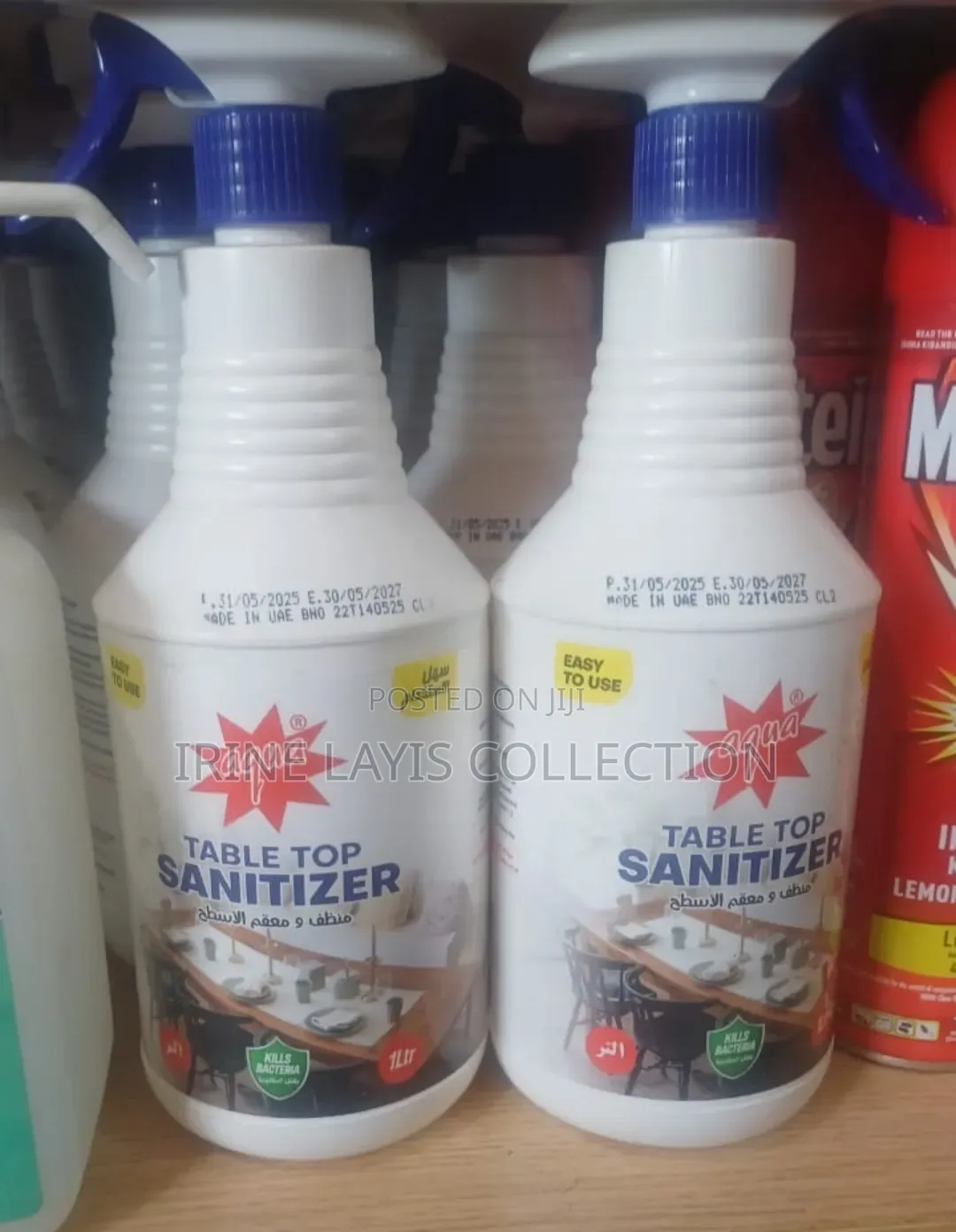 1-Liter Bottle of Aqua Brand Table Top Sanitizer.