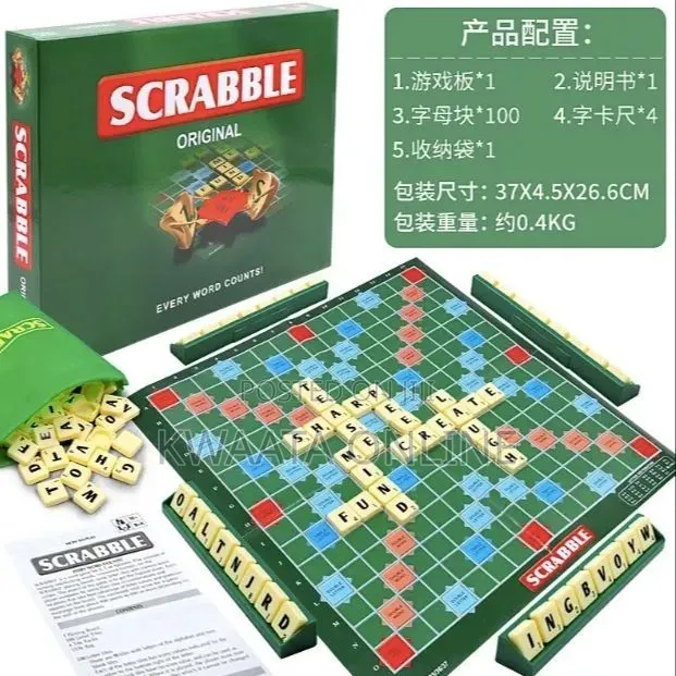 Scrabble Original Mini Board Game Word Game Fold Out Board Travel