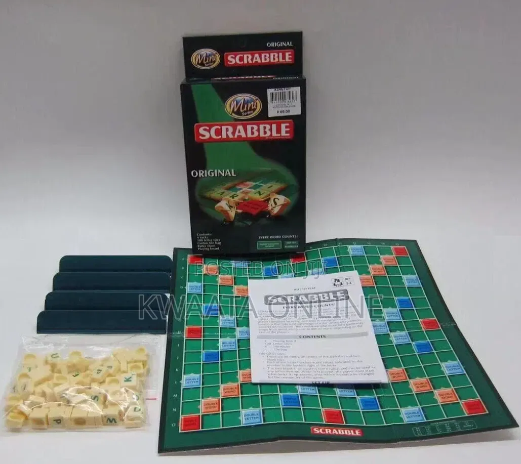 Scrabble Original Mini Board Game Word Game Fold Out Board Travel
