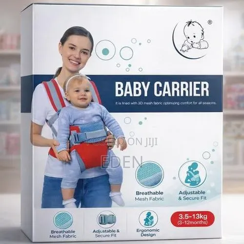 Baby Carrier With The Hood - Blue/Red