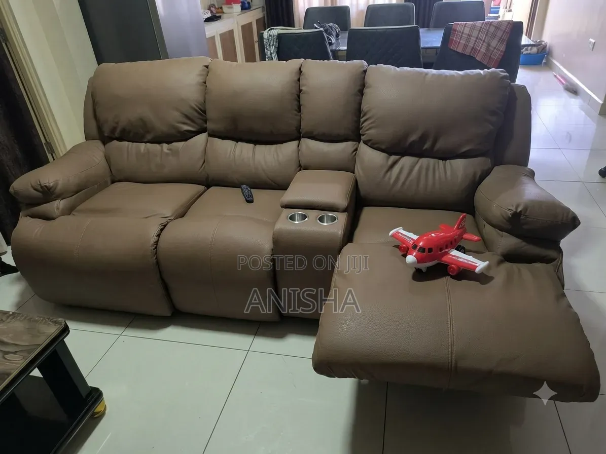 Leatherette Recliner Sofa With Cup Holders