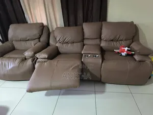 Leatherette Recliner Sofa With Cup Holders