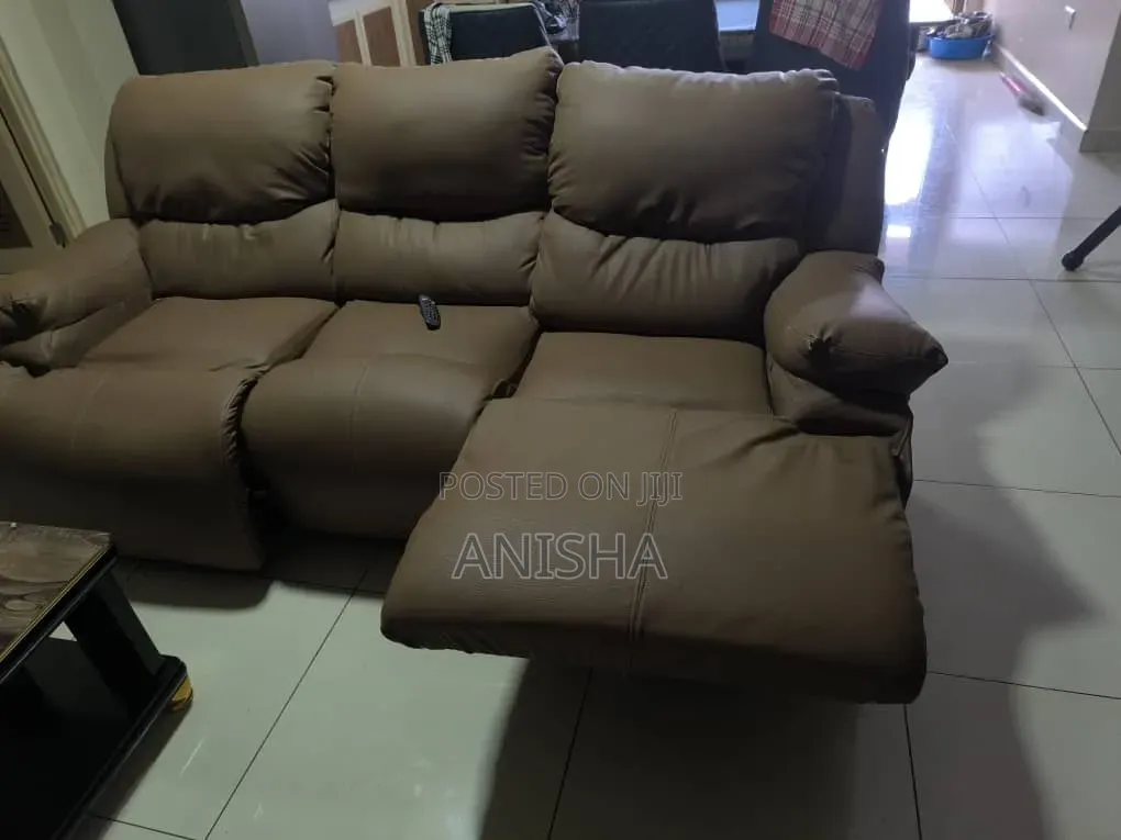 Leatherette Recliner Sofa With Cup Holders
