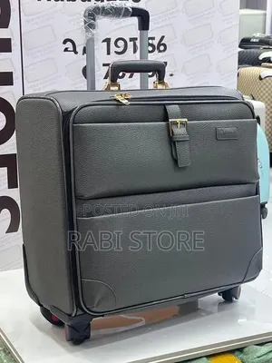 Premium Leather Trolley Suitcase