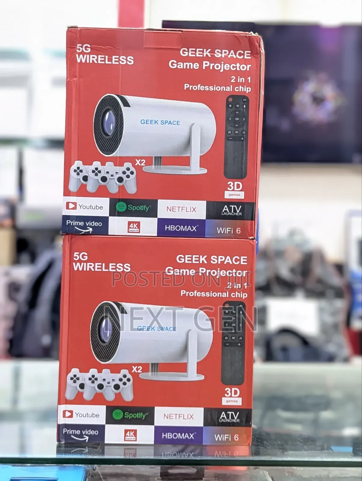 Game Projector 2-in-1 – Professional Gaming Chip + 2 Controllers