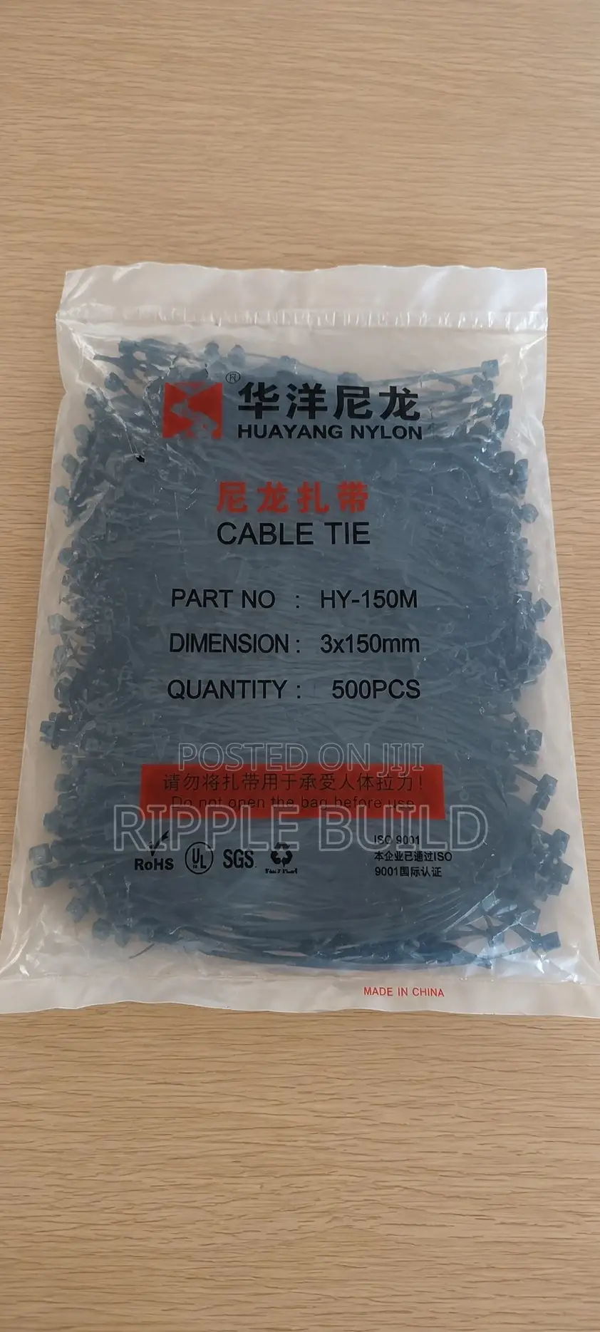 4 X 150mm 500pcs Black Nylon Cable Ties Wire Fasteners Kampala