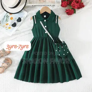 Girls Collared Sleeveless Dresses